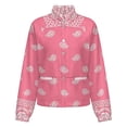 thumbnail image 5 of Jackets for Women Winter Coat Jackets Flannel Stand Collar Jacket(Pink Paisley Bandana Pattern,Size:S-4XL), 5 of 7