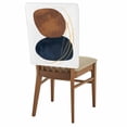 thumbnail image 2 of Blue Brown Geometric Dining Chair Back Cover Only, Bohemian Nordic Set of 4 Chair Back Covers, Removable Washable for Dining Room, Banquet & Holiday Decoration, 2 of 9