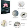 thumbnail image 2 of ZHONGYUTONG Zen Canvas Wall Art Pink Lotus Flower Leaf Paintings Blooming Water Lily Floral Pictures Prints Spa Artwork for Meditation Spiritual Room Framed (20.00" x 30.00"), 2 of 5