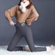 thumbnail image 5 of Leggings de lana de cordero gruesa para mujer, pantalones largos con estampado pequeño y forro polar añadido, pantalones de poliéster para mujer, 5 of 9
