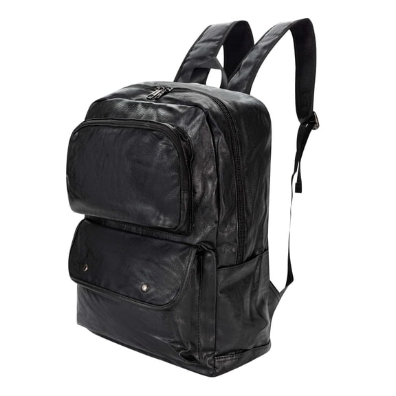 Eversidus Lightweight Waterproof PU Leather Casual Backpack, Large Capacity Breathable Comfort Anti-Theft Laptop Backpack, Multi-Purpose Business Travel Rucksack for Men Women, Ideal for School Work
