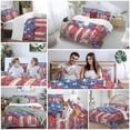 thumbnail image 6 of American Flag Bedding 3 Piece Duvet Cover Set Queen Size, Red Blue Star Stripe Patriotic Floral Bird Soft Microfiber Comforter Cover with Zipper Closure & Pillowcases, FadeResistant Quilt Cover, 6 of 9