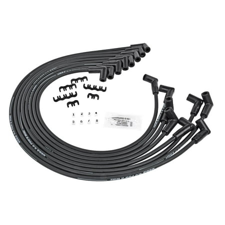 JEGS 402017 8.0mm Black Pow r Wires Big Block Chevy Under Headers 90 Male Distri