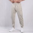 thumbnail image 2 of EHQJNJ Men Comfy Pants Mens Casual Waist Color Sports Hat Woven Pocket Foot Rope Solid Pants Street Cargo Tie Cargo Pants Men's Sweatpants Open Bottom Baggy Khaki Joggers Men, 2 of 5