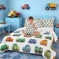 thumbnail image 5 of Erosebridal Dump Truck Watercolor Twin Bedding Sets for Boys and Girls, Green Orange Blue Truck Bedding Comforter Set, Colorful Stars Reversible, 7-Piece, 5 of 6