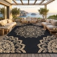 thumbnail image 3 of Findosom 9'x12' Outdoor Rug Large Patios Rug RV Outdoor Rug Waterproof Foldable Portable Camping Rugs Reversible Plastic Straw Rug Outdoor Area Rug for Camping,RV,Balcony,Patio,Picnic,Beach Black, 3 of 9