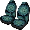 thumbnail image 6 of KUIFORTI Green Mandala Car Seat Cover 4 PCS ,Car Front Seats and Rear Bench Cove Universal Vehicle Seats Cushion Pad Mat Automotive Interior Protection Accessories, 6 of 7