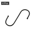 thumbnail image 3 of Uxcell Carbon Steel S Hooks 90mm/ 3.54" Long Hanger Black 4Pack, 3 of 6