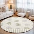 thumbnail image 2 of Round Rugs 4Ft, Sage Green Pine Cones Round Area Rug Washable Indoor Throw Carpet, Modern Art Checkered Farmhouse Soft Non Slip Circle Rug for Kitchen Nursery Room Home Decor Aesthetic, 2 of 8