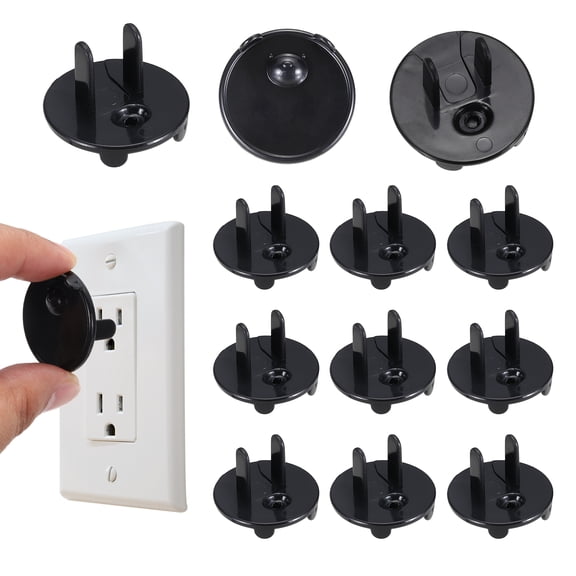 Uxcell 10 Pack Outlet Covers Proofing, Electrical Safety Plug Covers Outlets Socket Proof Caps Easy Install Plug Power Sockets Protectors for 3-Prong Wall Plate, Black