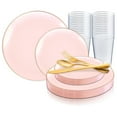thumbnail image 2 of Smarty Pink Gold Organic Disposable Plastic Wedding Value Set (60 Guests), 2 of 2