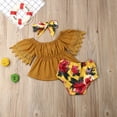 thumbnail image 2 of Girls Solid Color T-Shirt Printing Shorts Big Head Wearing 0-5 Years, 2 of 6
