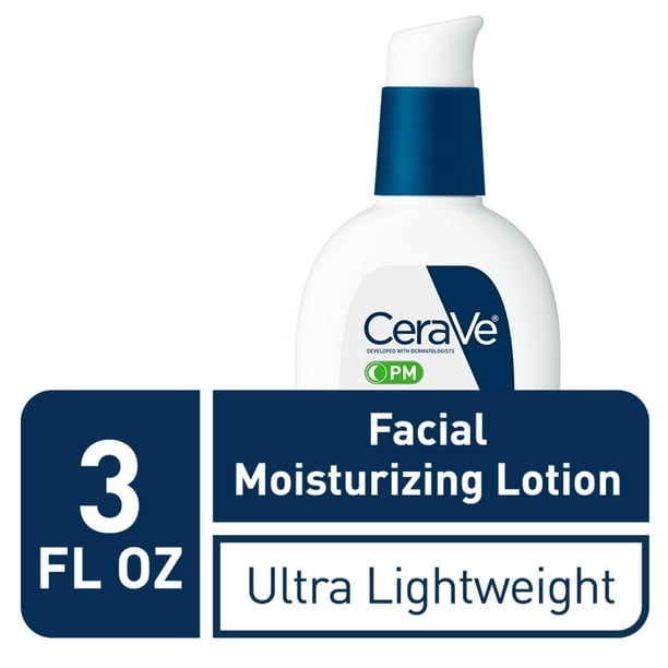 CeraVe PM Lotion, Face Moisturizer for Night Use, 3oz