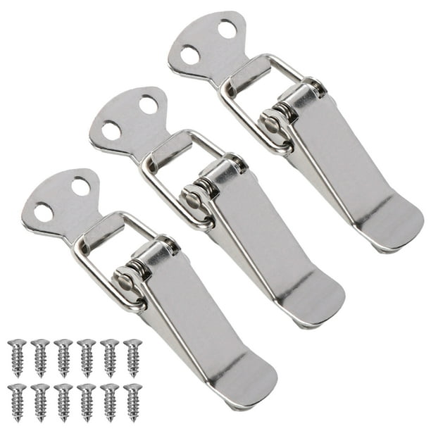 Hebilla de tensión de acero inoxidable Rawiri con tornillos, 3 clips de cierre de palanca con resorte de acero inoxidable, clips de hebilla, utilizados para equipaje, cajas, cajones de caja de