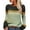 Green, variant on TJAZFJPA Black Cropped Sweater Women's Autumn Winter Long Sleeve Knit Sweater with Striped Patchwork Round Neck Elegant Floral Crochet Top for Office Wear Green Sweater Women V Neck