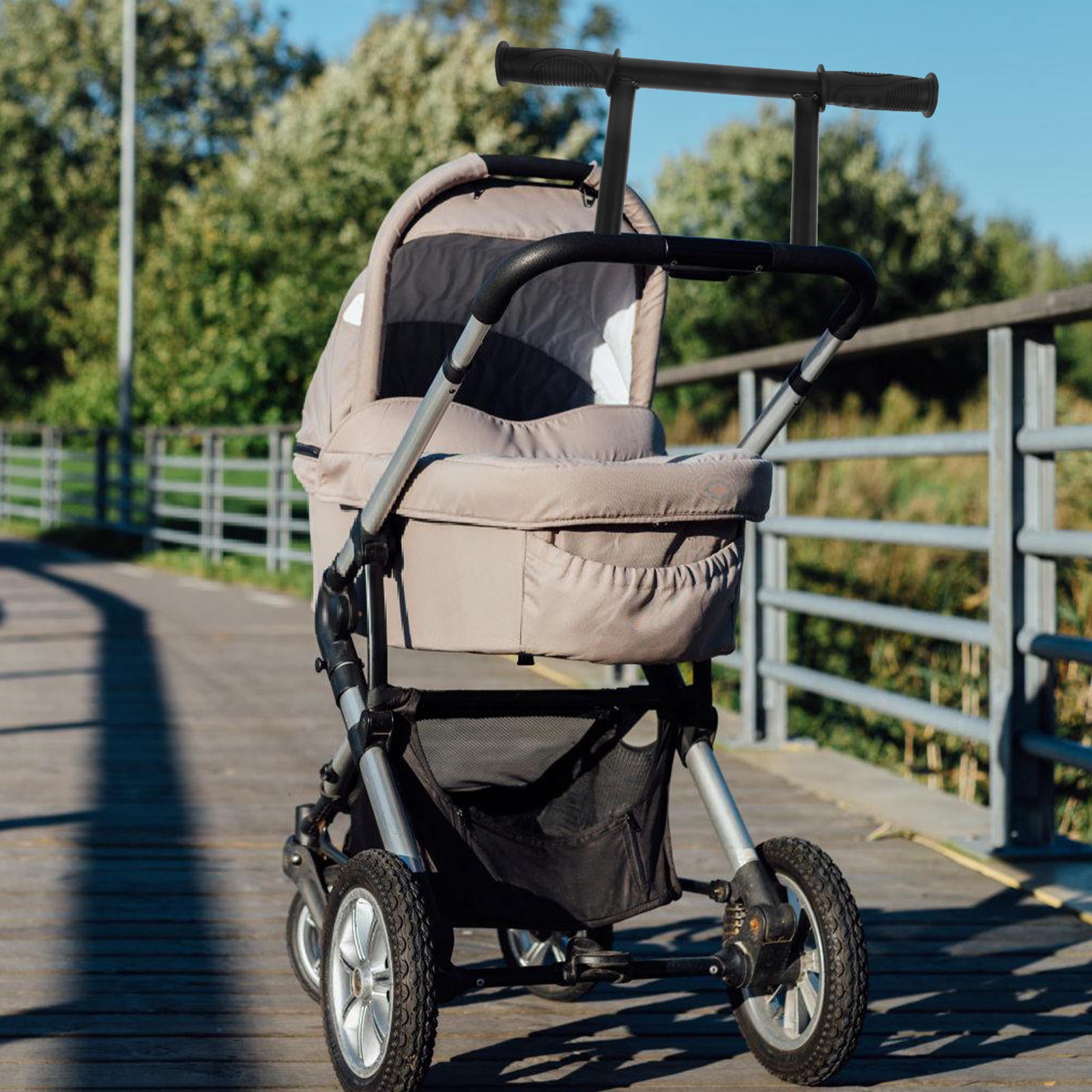 WHAMVOX Handle Extender 1Pack in Black for Strollers and