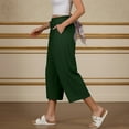 thumbnail image 6 of yillto Capri Pants for Women High Waisted Wide Leg Casual Lounge Pant Summer Capris with Pockets, 6 of 7