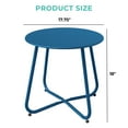 thumbnail image 3 of Grand Patio Outdoor&Indoor Steel Patio Side Table, Weather Resistant Outdoor Small Round End Table for Patio, Yard, Balcony, Garden, Living Room, Bedroom Peacock Blue, 3 of 9