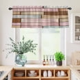 thumbnail image 5 of 3 Piece Kitchen Curtains and Valances Set Pink Brown Vintage Cafe Curtains 24 Inch Length Retro Farmhouse Elegant Pastoral Valance & Tier Curtain for Living Room Bedroom Window 54"x18"+27"x24"*2, 5 of 6