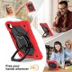 thumbnail image 2 of Funda Resistente a Golpes para iPad Air 13 2025 / 2024, Funda Protectora de Silicona Anti-caída + Capa de PC con Soporte de Asa Cuadrada Giratoria de 360° y Correa para el Hombro, Rojo, 2 of 7