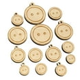 thumbnail image 1 of Hand Drawn Button Two Holes Sew Sewing Wood Mini Charms Shapes DIY Craft Jewelry - No Hole - 14mm (26pcs), 1 of 7