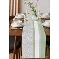 thumbnail image 4 of ERUNPONLY Sage Green Grey Table Runner - 72 Inch Long Chic Garden Floral Stripe Aesthetic Cotton and Linen Blended Dress Scarves Farmhouse Table Runner for Kitchen Dining, Coffee Table, 14"x72", 4 of 8