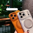 thumbnail image 3 of For iPhone 14 Magnetic Phone Case,With 360° Rotatable Ring Kickstand,Compatible with Mag-Safe,Matte Translucent Back Design,Ultra Slim Shockproof Rugged Anti-fall Phone Case,White, 3 of 9