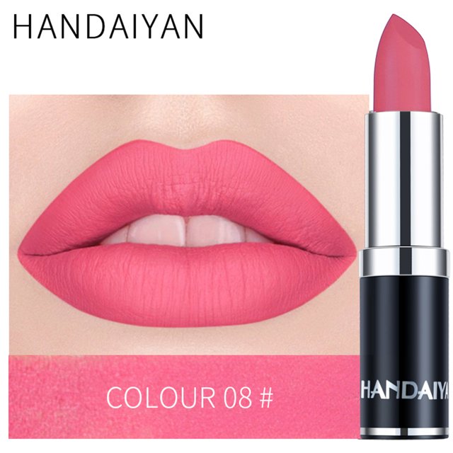 HANDAIYAN profesional mate 12 colores maquillaje lápiz labial labios impermeable lápiz labial yeacher Lápiz labial