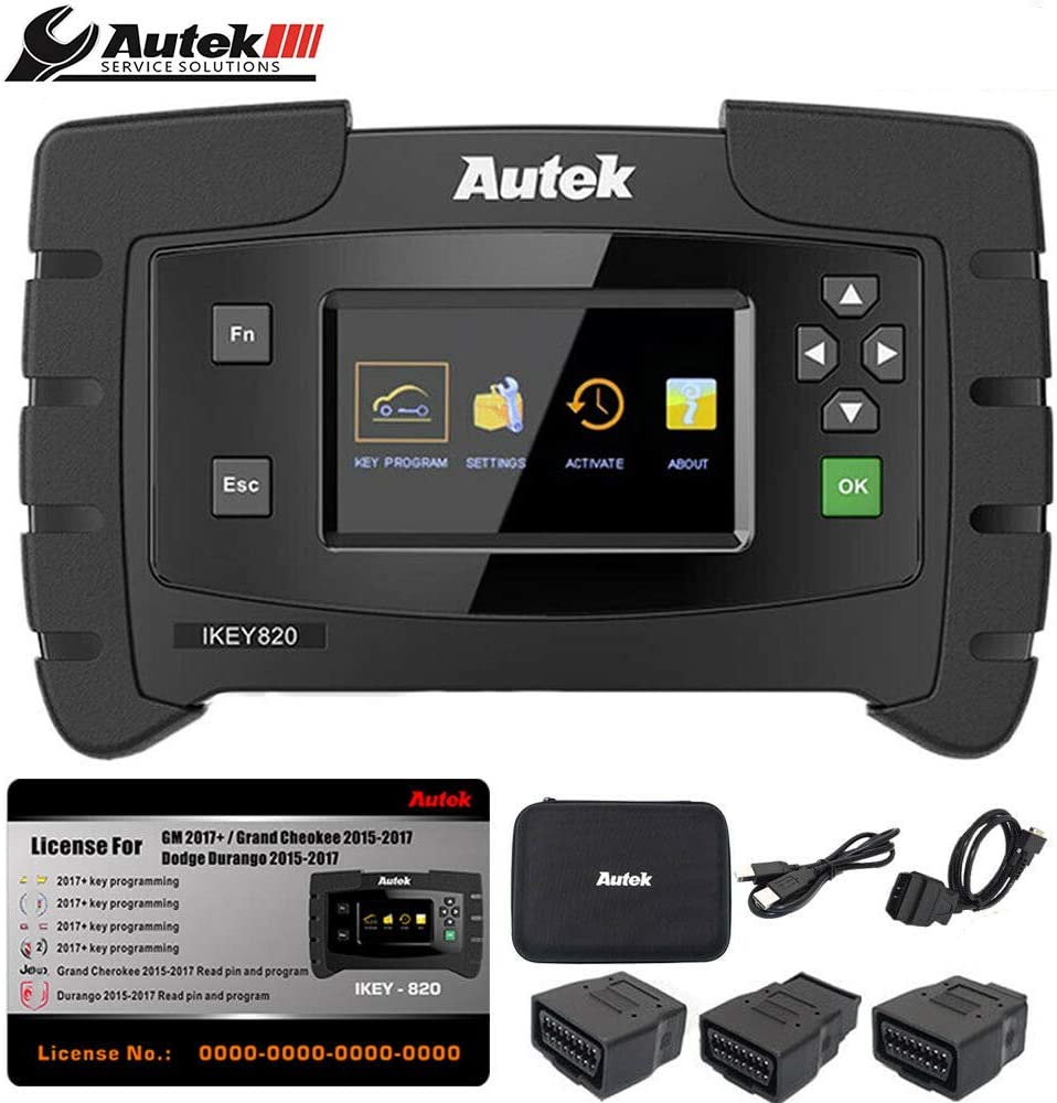 Autek IKEY820 Key Programmer Key Fob Remote Programmer Locksmith Tool with  License2 Compatible for Chevy GMC Cadillac