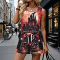 thumbnail image 2 of Women's Pajama Sets Halloween Print Sleeveless 2 Piece Set Tank Top and Shorts for Parties and Everyday Casual Outfits 01 L, 2 of 5