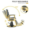 thumbnail image 3 of Barber Chair Heavy Duty Metal Vintage Barber Chair Adjustable Height and 360 Degree Swivel Profession Shampoo Chair Beauty Salon All Purpose Beauty Spa Salon Equipment (Gray), 3 of 9