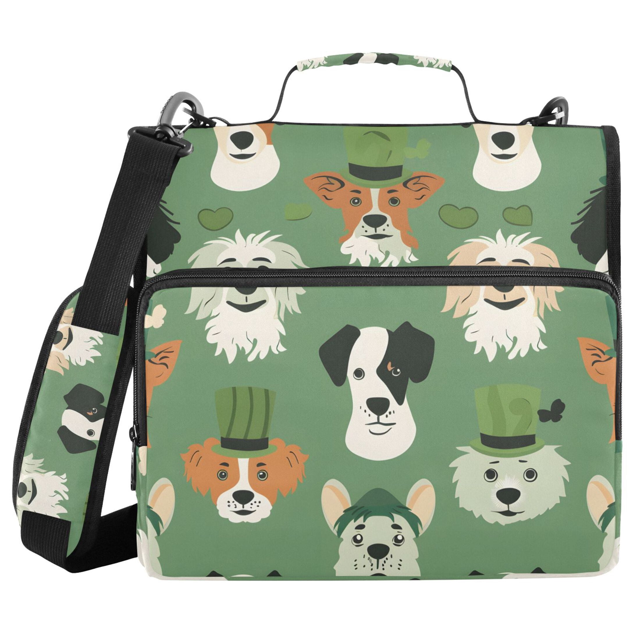 ALAZA Zipper Binder Dog with Hat 3 Ring Trapper Keeper File Folder Organizer Bag