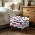 thumbnail image 3 of Xoenoiee American Flag Zebra Stripe Print Ottoman Covers Rectangle Footrest Slipcovers, Universal Rectangle Stool Cover with Elastic Bottom, Washable Footstool Cover Ottoman Foot Stool Protector, L, 3 of 7