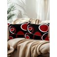 thumbnail image 2 of Waterproof Outdoor Throw Pillows with Inserts 12"x20" Set of 2, Black Red Soft Decorative Pillowcases for Couch Bedroom, White Circle Geometric Abstract Texture Pillow Covers for Sofa Living Room, 2 of 8