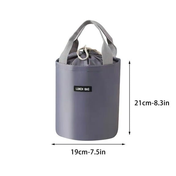 PPLoney Insulated Lunch Bag with Aluminum Foil, Portable Round Tote for Work, School, Travel & Shopping, Front Pocket for Storage, Durable Zipper Closure