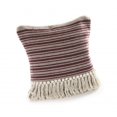 thumbnail image 3 of 20" X 20" Maroon Red And Off-White 100% Cotton Striped Zippered Pillow, 3 of 5