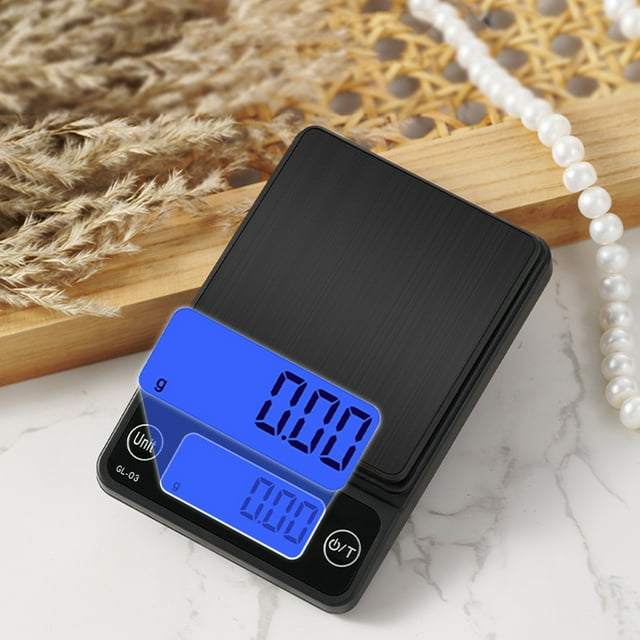 Fridja Mini Food Scale, Black Kitchen Scale Battery 5 Weight Units for Baking, Cooking and Meal Prep, Precise Graduation, Easy Clean Stainless Steel for Tracking Intake, 3.93x2.63x0.86in