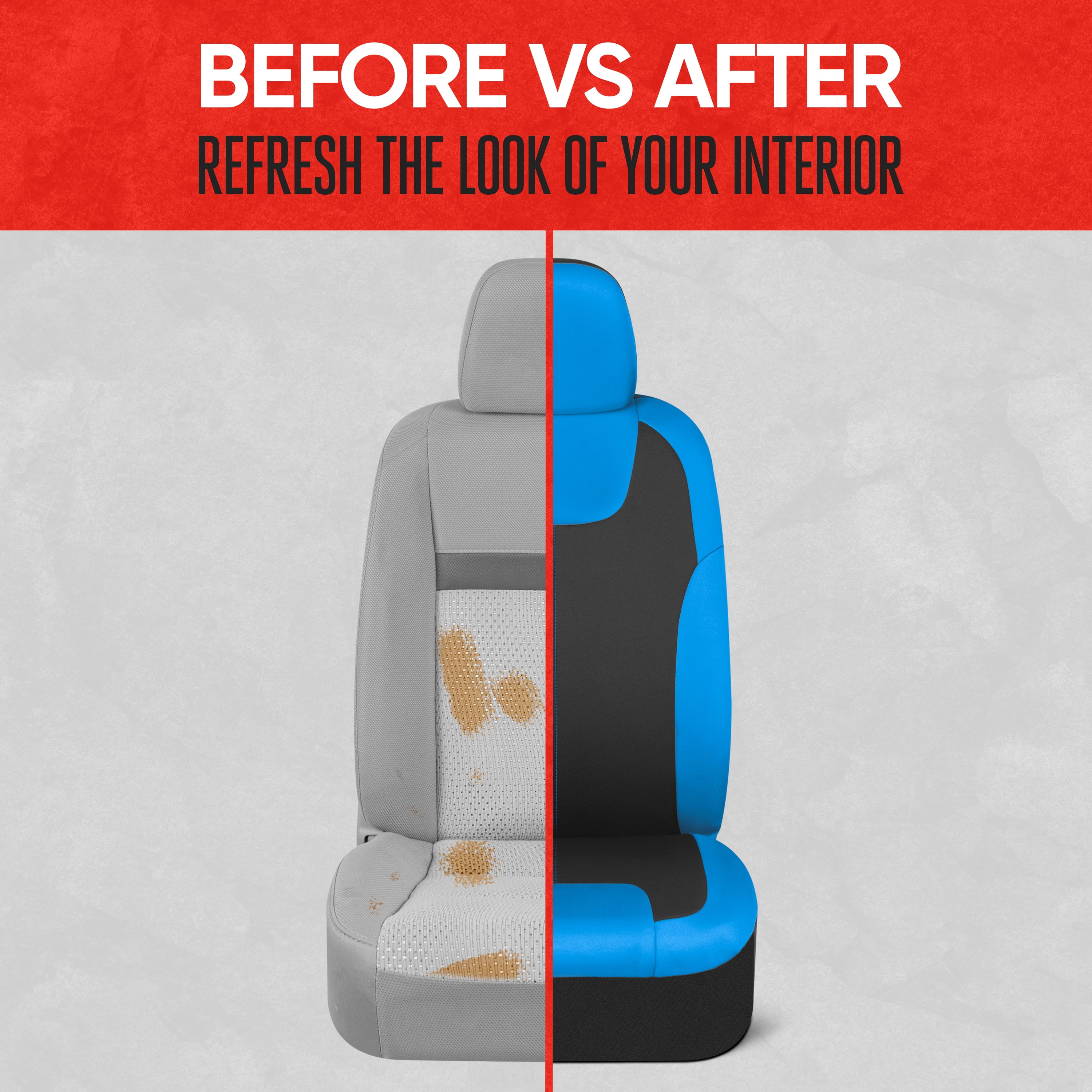 Motor Trend Blue/Black Waterproof Seat Covers for Front Seats – Premium Neoprene Blue Seat Covers, Car Seat Protectors with Removable Headrest, Interior Covers for Auto Truck Van SUV