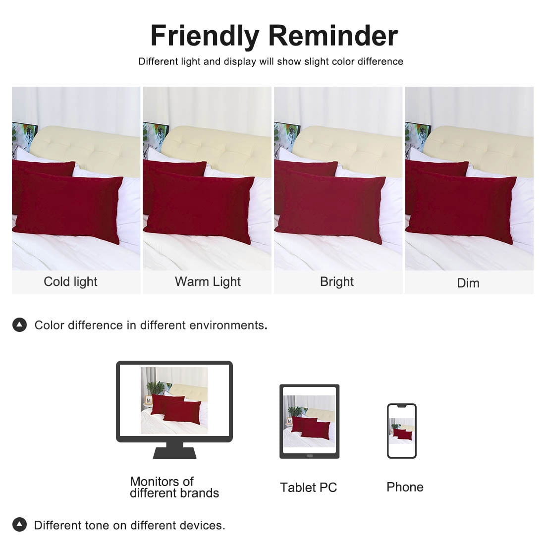 Unique Bargains 6 Pack Satin Pillowcase with Zipper, Queen, Red