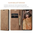 thumbnail image 3 of CaseMe Leather for iPhone 13 Case, Flip Wallet Leather Case with Card Holder Magnetic Closure Shockproof Kickstand Protective Phone Cases Cover for iPhone 13,Brown,For iPhone 13, 3 of 12