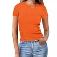 thumbnail image 2 of Eres Más Que una Camisa de Puntuación de Prueba Sexy de Manga Corta Lentejuelas Suelta Camisa de Blusa con Cuello en V, Poliéster, 2 of 6