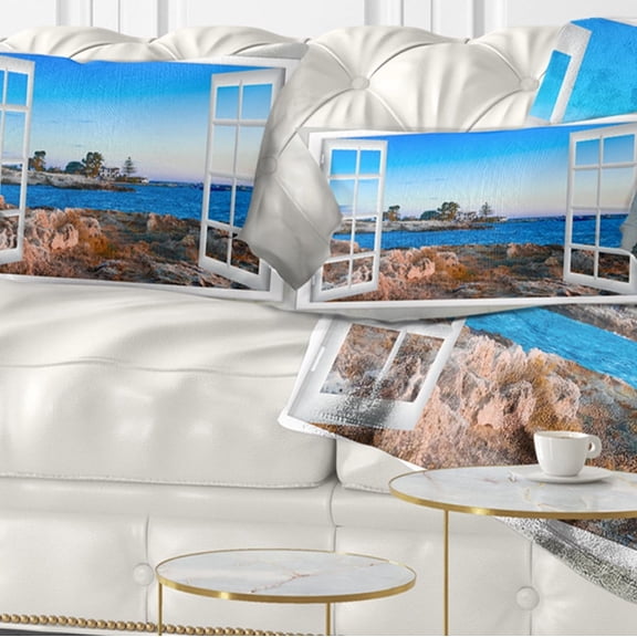 Designart 12" x 20" Green Polyester Throw Pillow