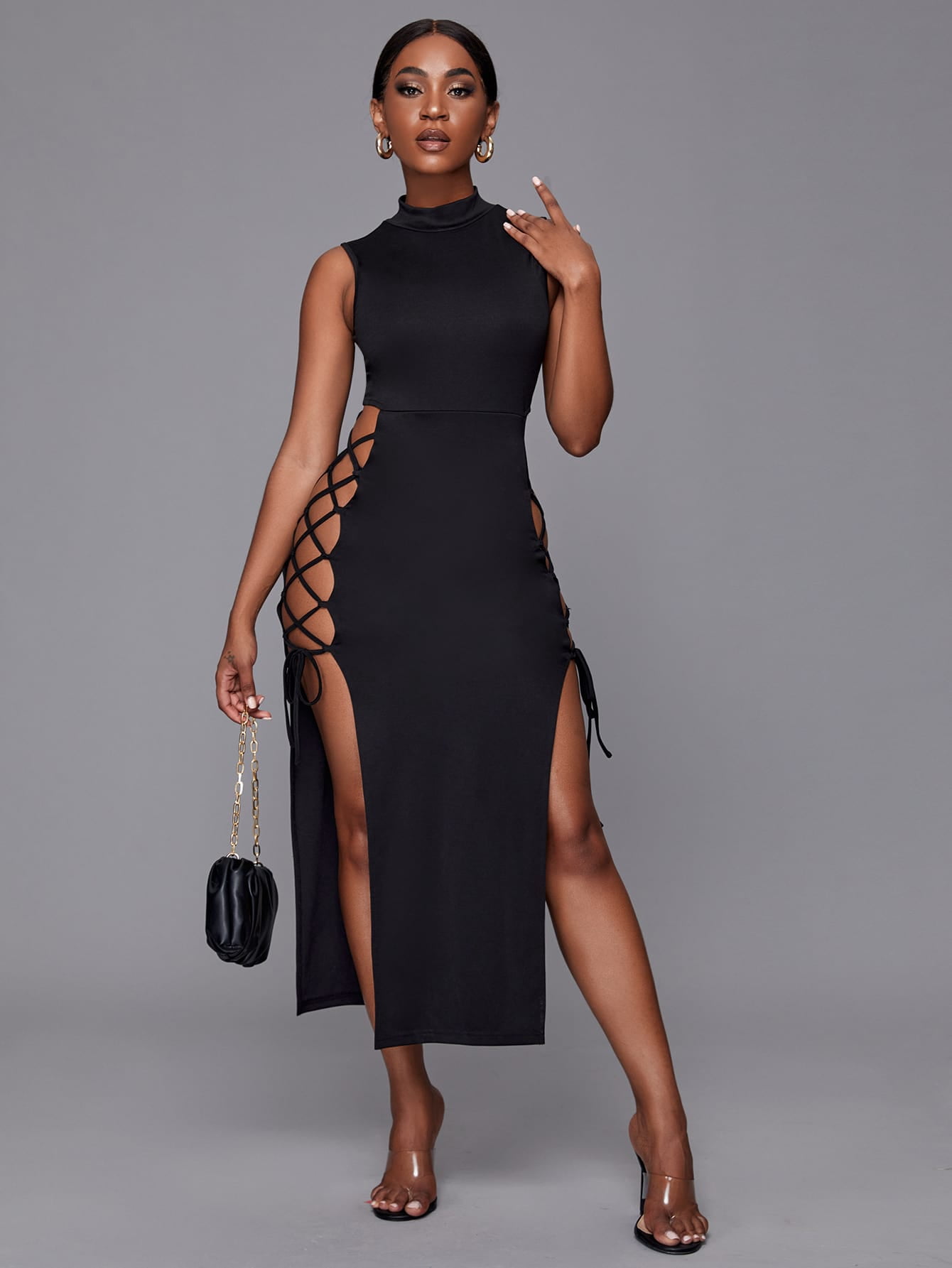 Women's SXY Lace Up Side Split Thigh 