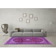 thumbnail image 3 of Ahgly Company Indoor Square Medallion Purple Traditional Area Rugs, 6' Square, 3 of 4