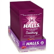 Case of 48, Halls Breezers, Pectin Throat Drops Cool Berry, 25 Drops