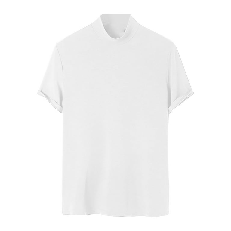 Mens Big & Tall T Shirts S-5X Plus Size Casual Mock Neck Short