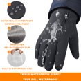thumbnail image 4 of Guantes deportivos cálidos de invierno Hukapapa para correr, para clima frío, para esquí, exteriores, térmicos, para bicicleta, negros, para hombre y mujer, S, 4 of 7