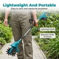 thumbnail image 4 of Rijanmt 21V Cordless Electric Garden Tiller Cultivator,270rpm Gardening Rototiller,Telescopic Handle,Heavy-Duty Blades,Powerful,3.9 inch Tilling Width,9.8 inch Depth for Soil Preparation,Weeding, 4 of 6