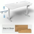 thumbnail image 4 of VIVO Electric 63” x 32” Stand Up Desk, White Table Top, Gray Frame, 4 of 8