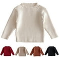 thumbnail image 4 of Fancifize Kids Crew Neck Sweater Long Sleeve Ribbed Knit Pullover Top Soft Slim Fit Causal Outfits for Girls Boys, 4 of 4